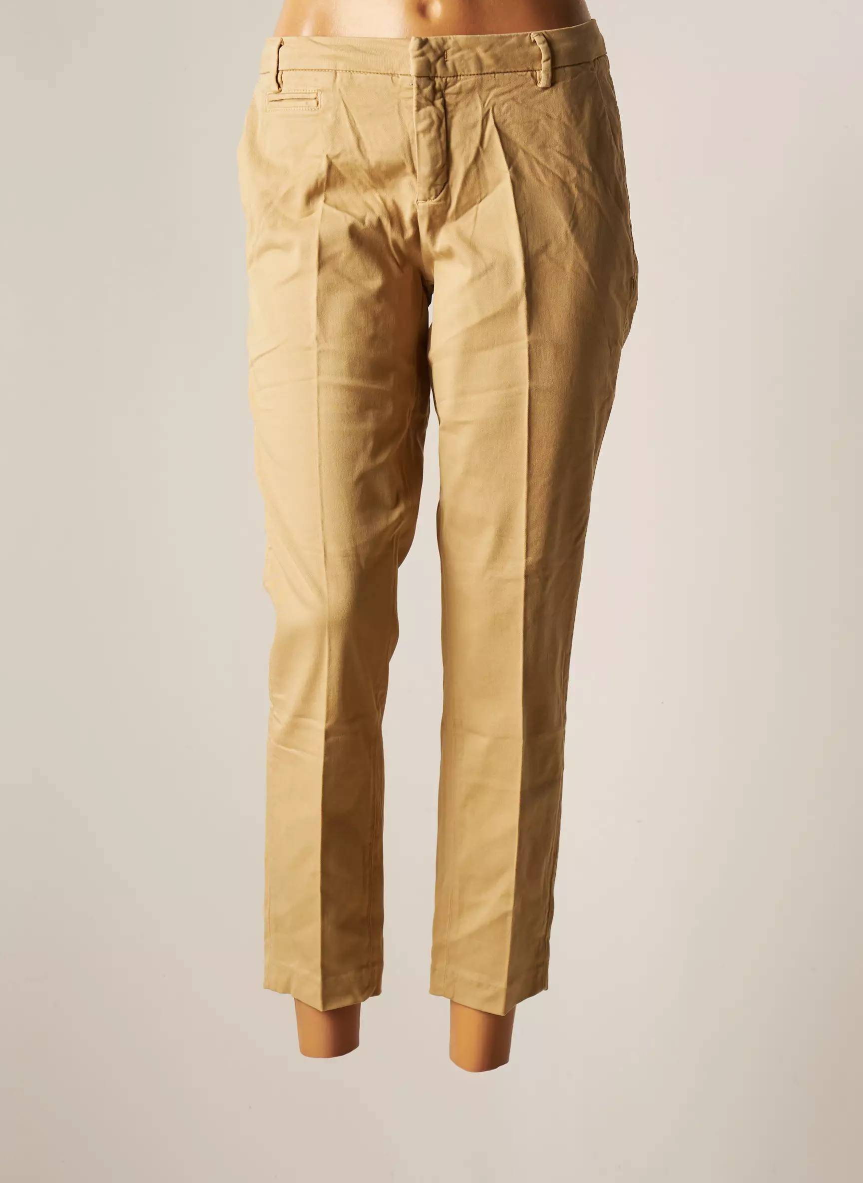 Yaya Pantalon7 8 Femme couleur beige