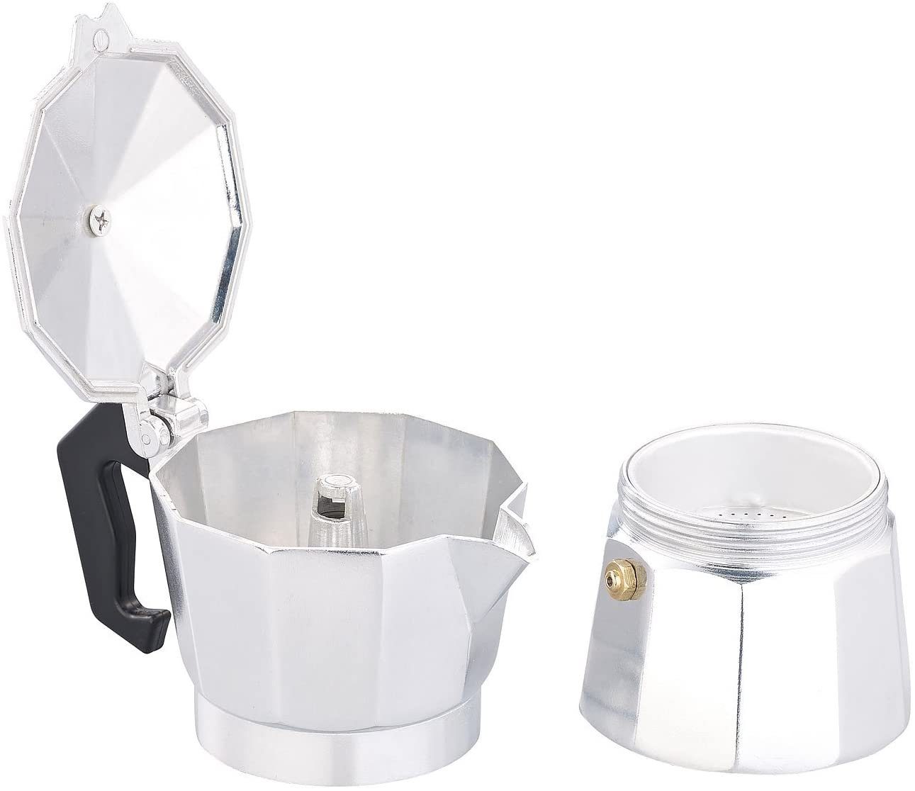 Faizee Möbel Espressokocher Espressokocher Mokka Premium Espresso Aluminium grau 12 Tassen 600 ml, 0.6l Kaffeekanne
