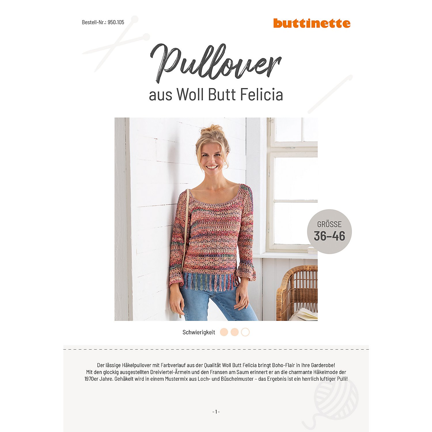 Häkelanleitung - Pullover aus Woll Butt Felicia