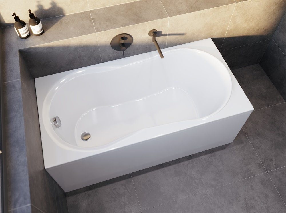 KOLMAN Badewanne Rechteck Gracja 150x70, Acrylschürze Styroporträger, Ablauf VIEGA & Füße GRATIS