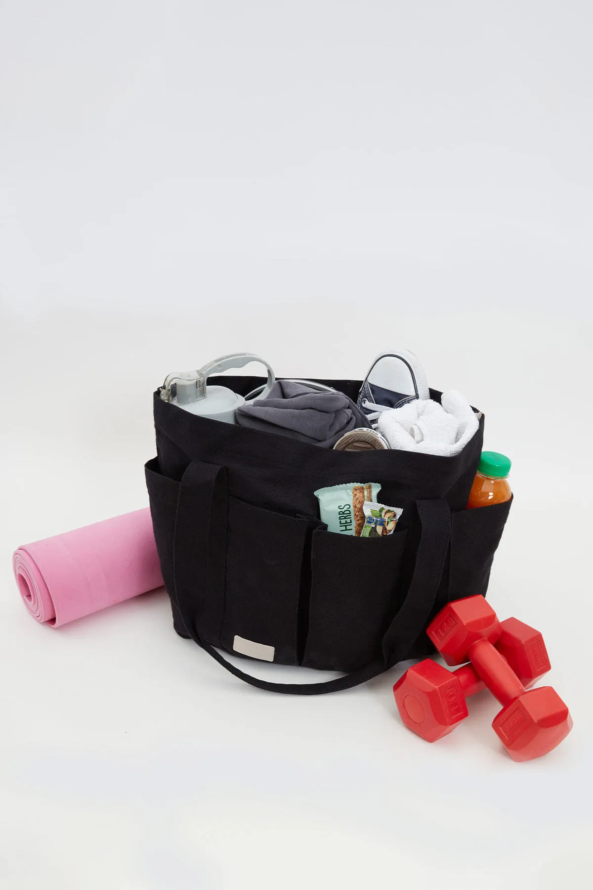 Manuka  Canvas-Tasche mit mehreren Taschen, Schwarz