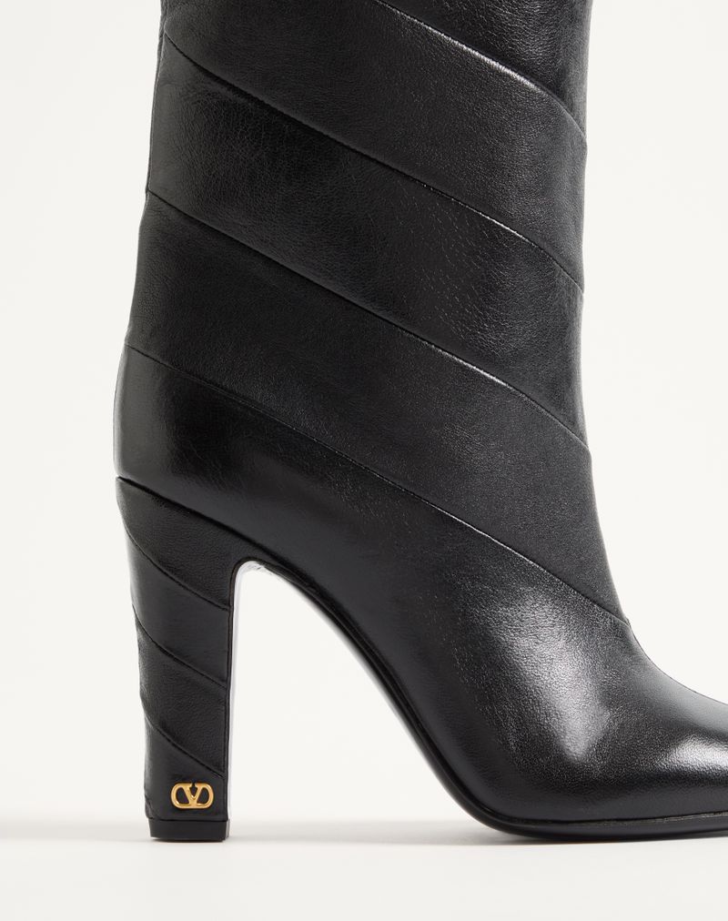 Bota de rayon com padrão chevron em napa, 100 mm