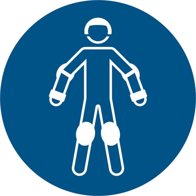 Djois Warnschild Rollsport-Schutzausrüstung tragen Klebstoff, einschraubbar PP (Polypropylen) 20 (B) x 0,14 (H) cm 3 Stück