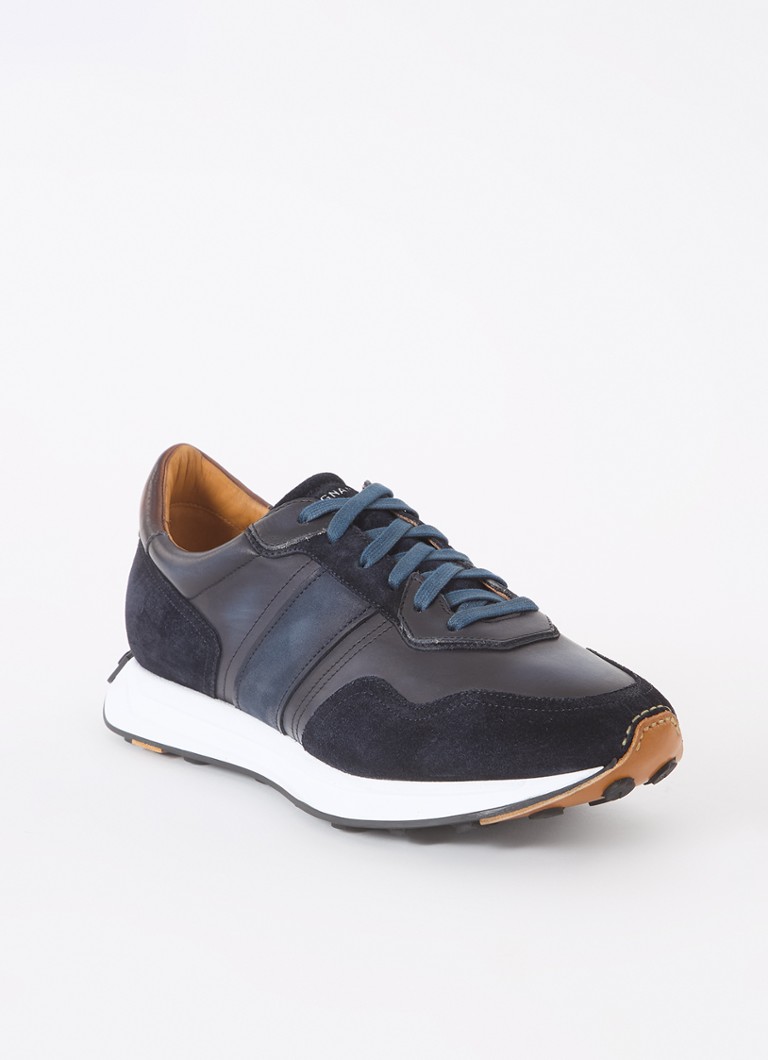 Baskets en cuir Magnanni Romero III avec détails en daim