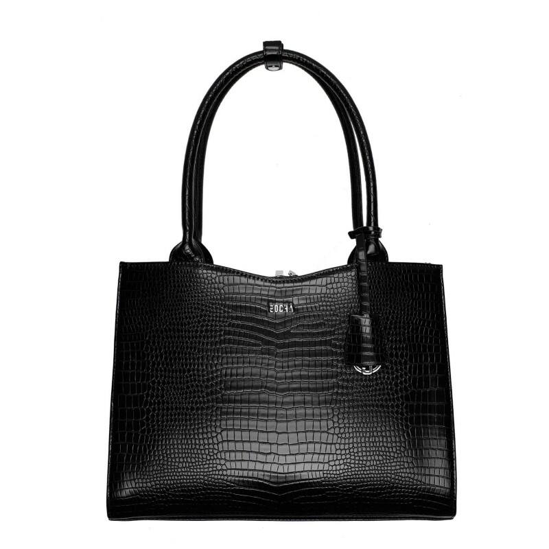SOCHA Damen Laptoptasche Midi Croco Black 14 