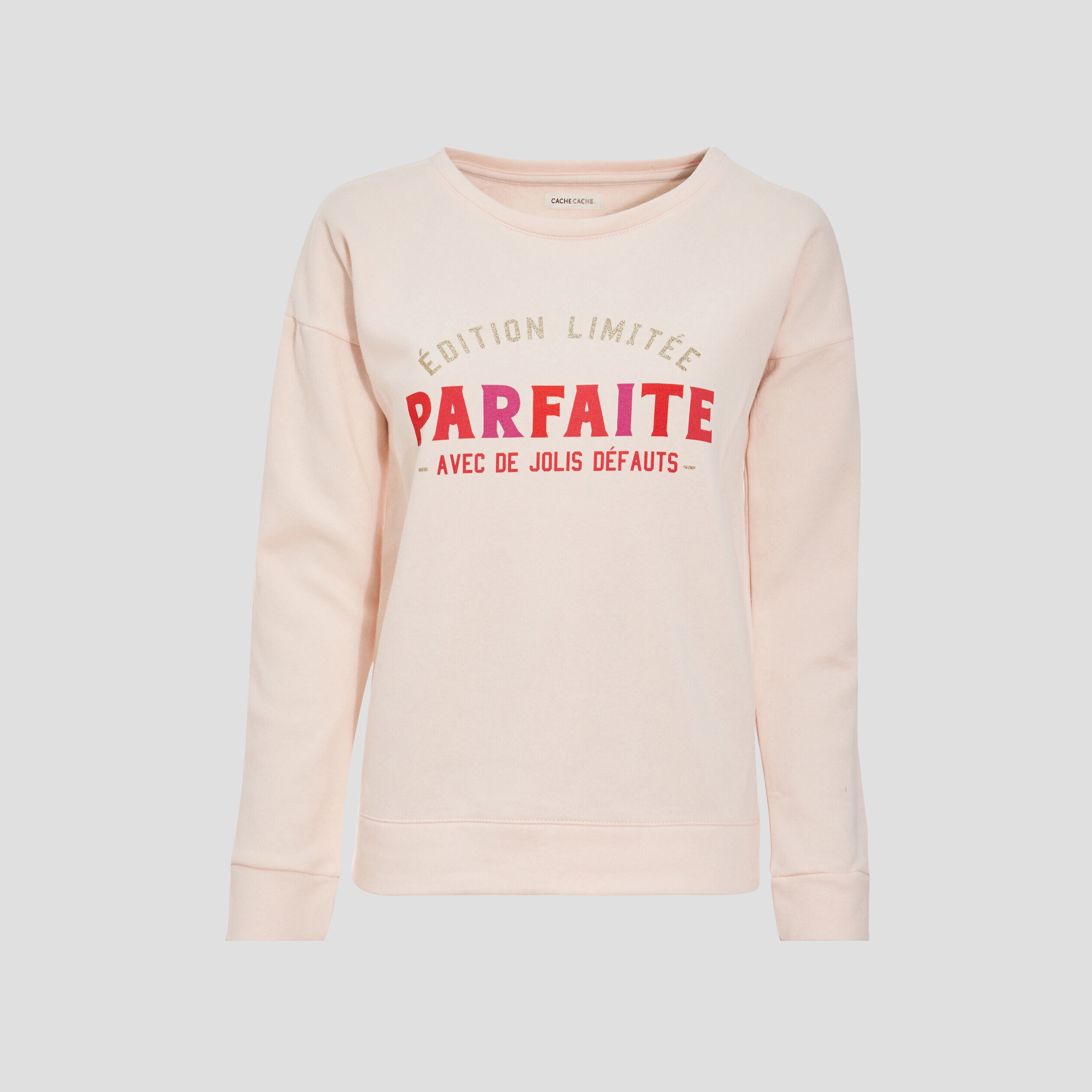 Sweat à manches longues rose clair femme | Cache Cache