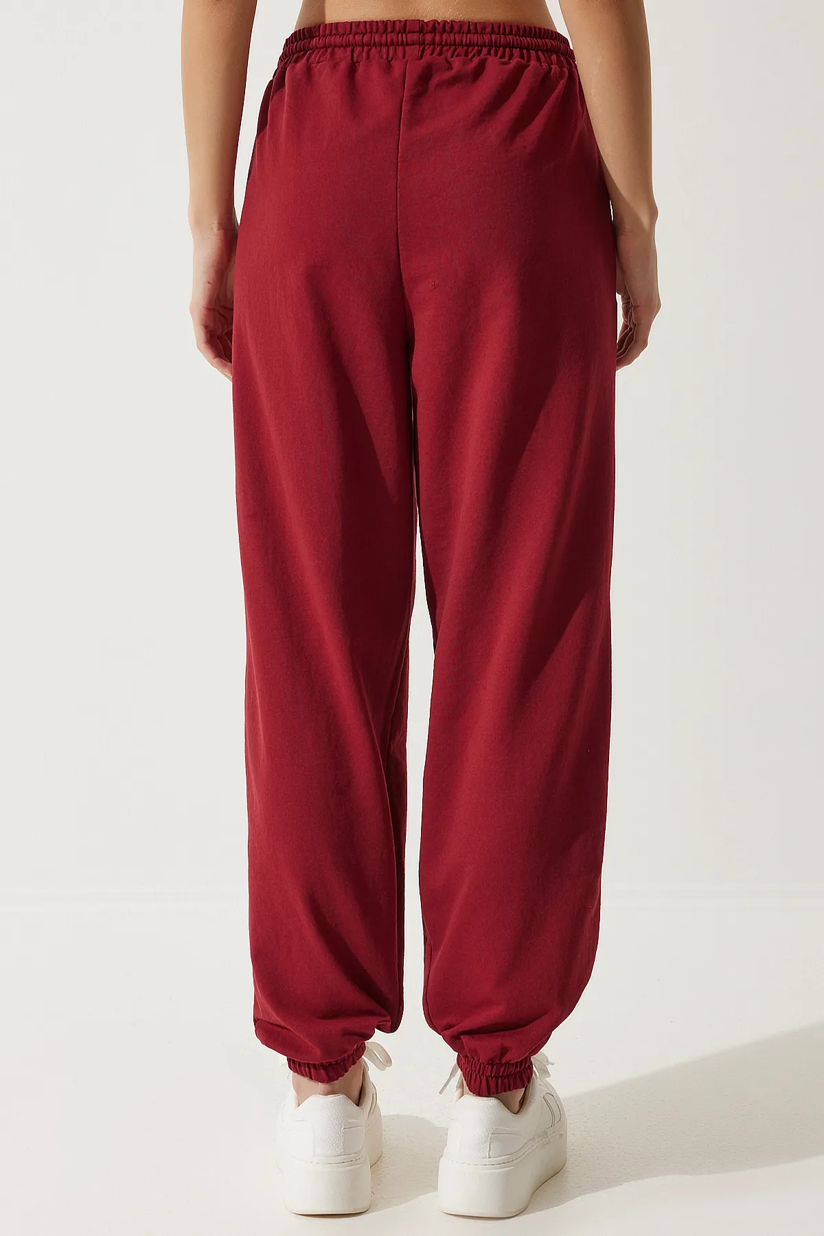 Happiness İstanbul  Burgunderrote Baggy-Jogginghose für Damen AP00158