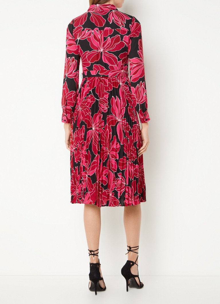 Abito chemisier midi a pieghe con stampa floreale di Hobbs