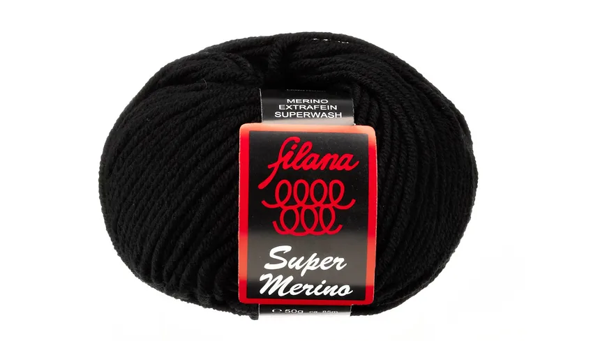 Filana Merino Strickwolle, 50g 50 g 3 - schwarz