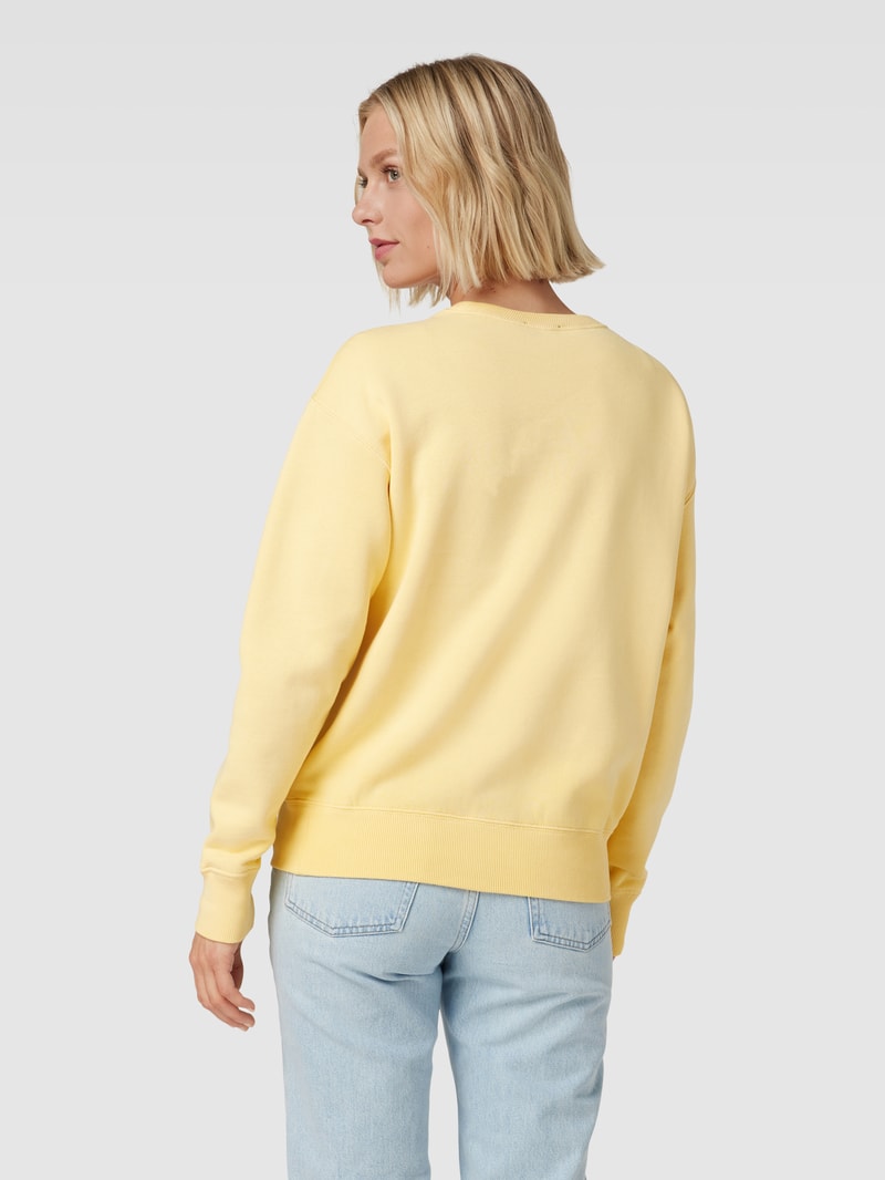 Sweatshirt mit Label-Print Modell 'DOVE' in gelb