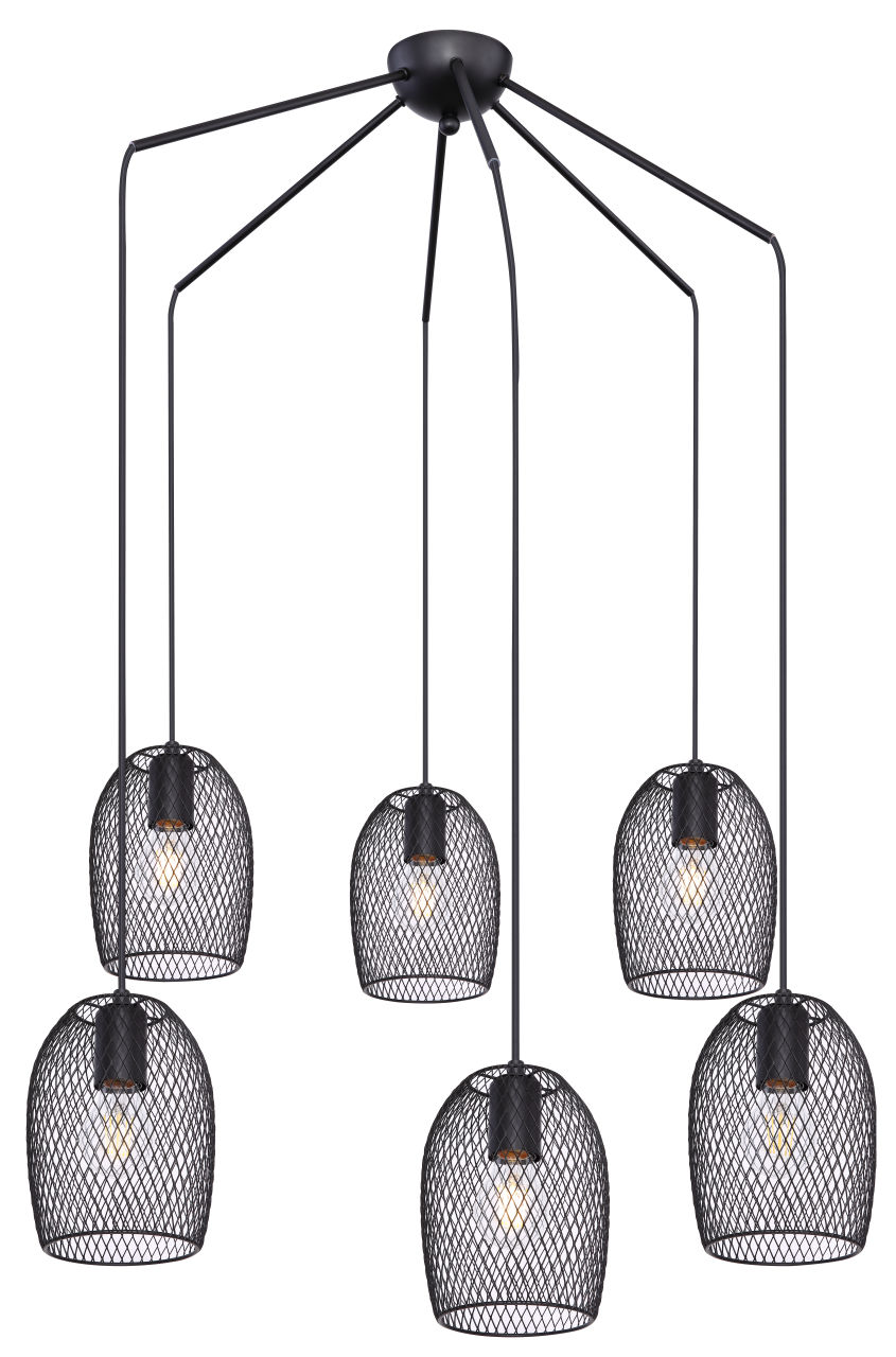Globo Lighting - DOPS - Hängeleuchte Metall schwarz, 6x E27