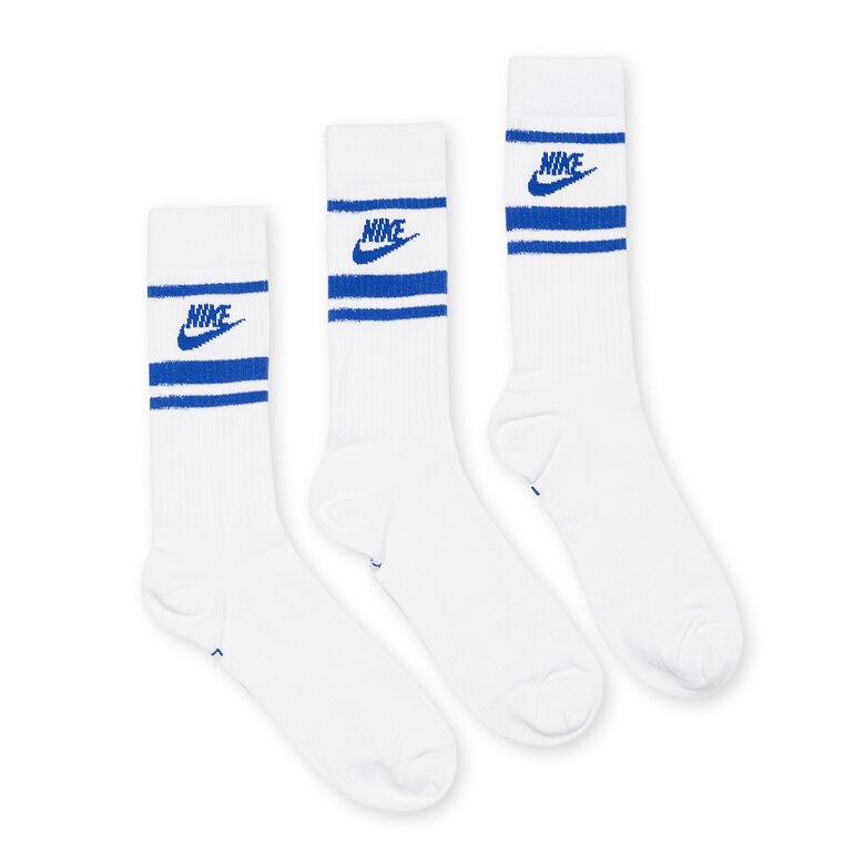 NIKE Sportswear Everyday Essential Socks (3 Pack) white/game royal