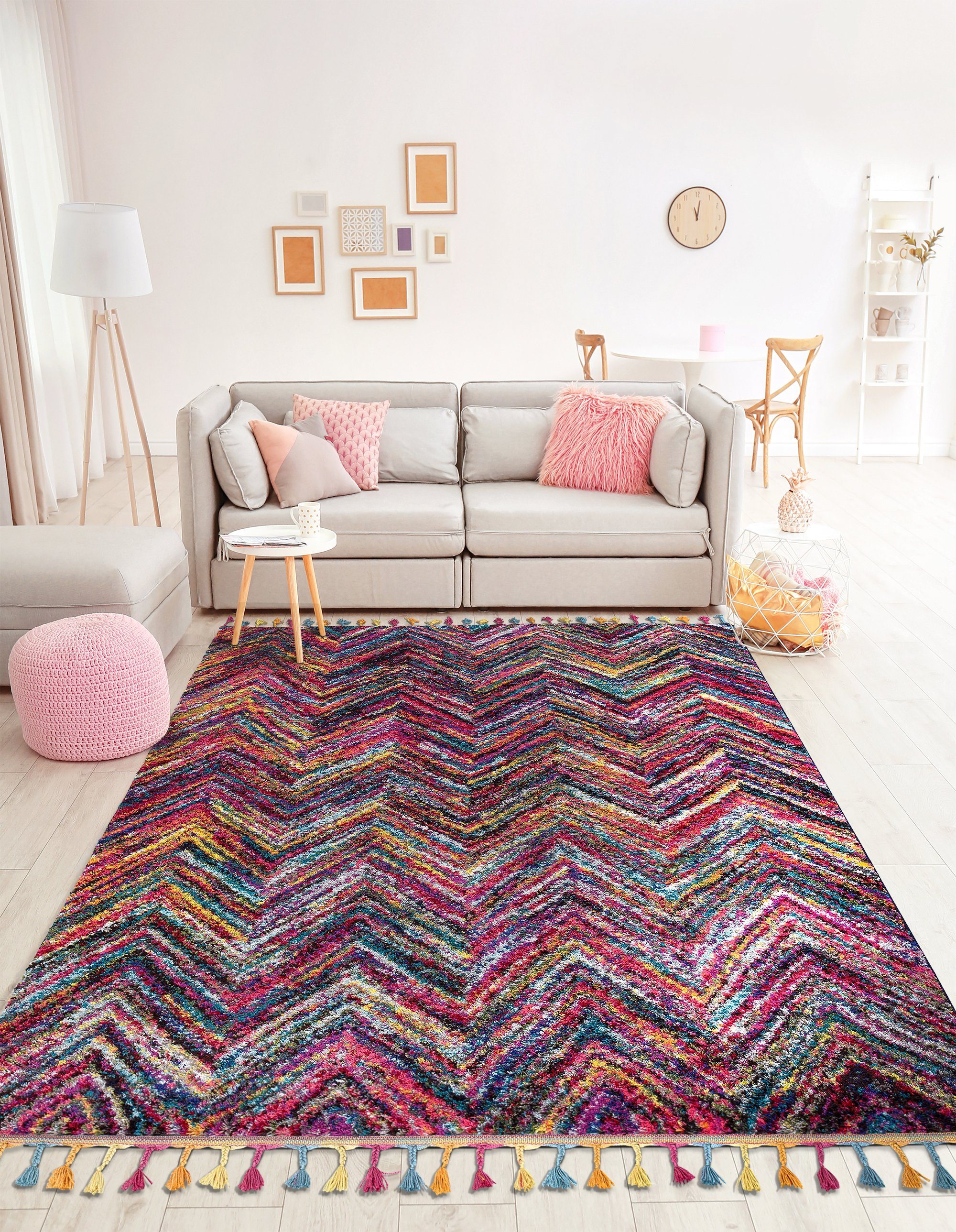 Orientteppich MARAKESH 0938A, TEPPIA, rechteckig, Höhe: 20 mm, Kurzflor Teppich Rutschfest Bunt Küchenteppich