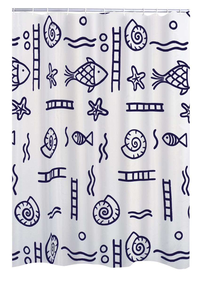 Ridder Duschvorhang Textil 120x200 cm Neptun blau