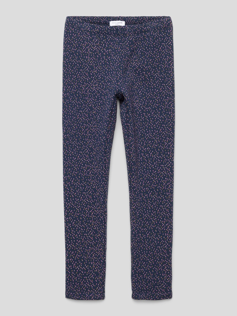 Leggings im gefütterten Design mit Allover-Muster in blau