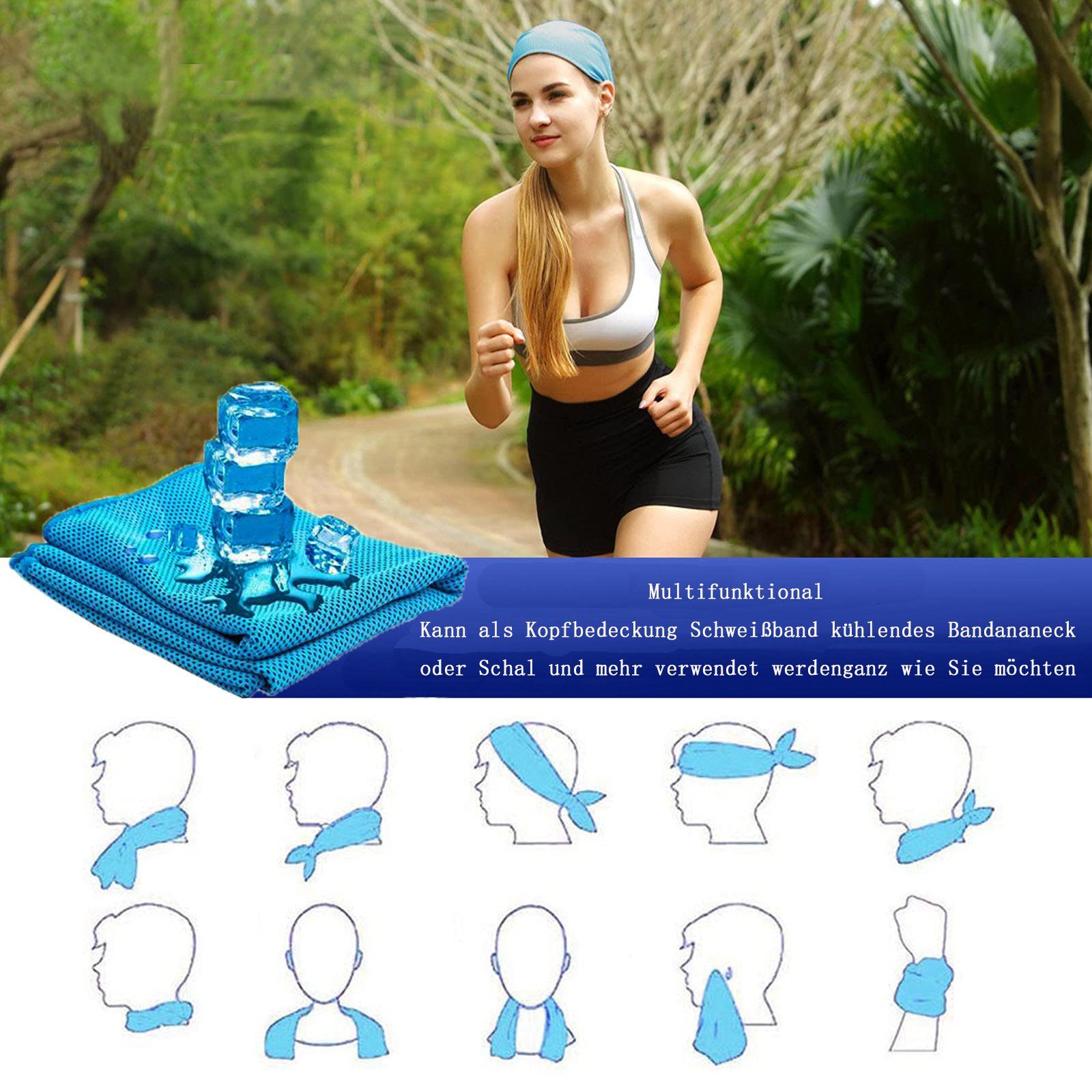 FeelGlad Sporthandtuch Kühlendes Handtuch 3 Stück 100x30 cm für Yoga,Golf,Reisen,Sport