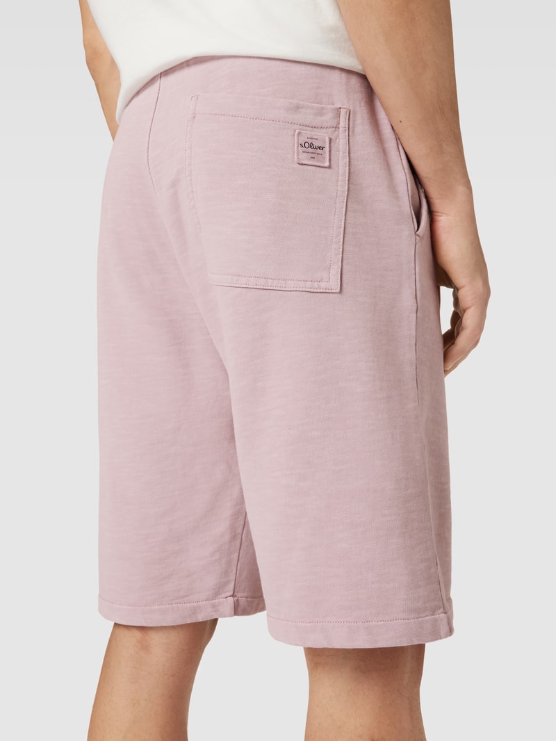 Sweatshorts mit Tunnelzug Modell 'Washer' in rosa