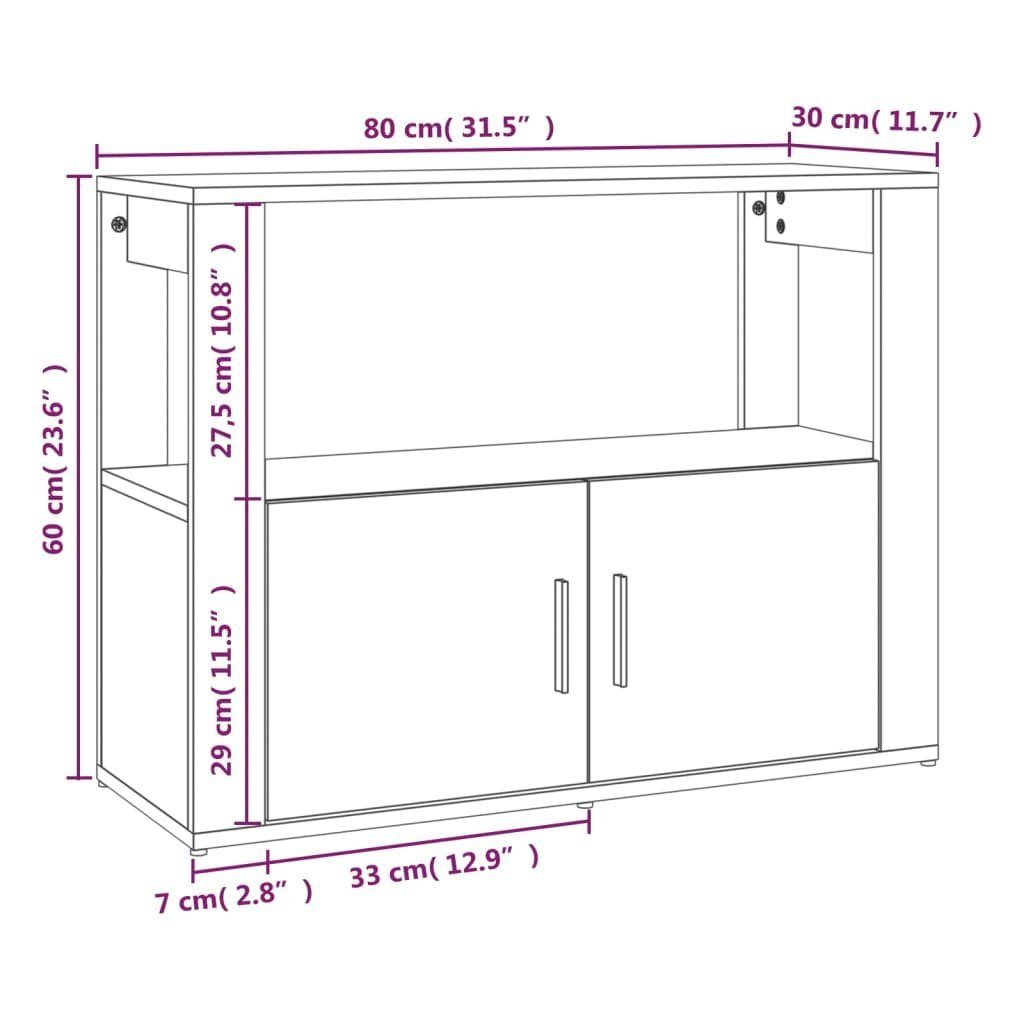 vidaXL Sideboard Sideboard Räuchereiche 80x30x60 cm Holzwerkstoff (1 St)