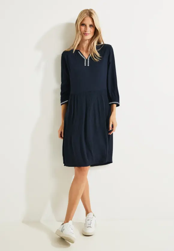 CECIL Besticktes Kleid in Unifarbe