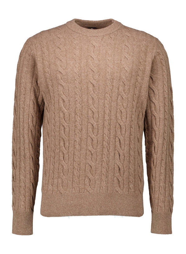 BOGGI MILANO, Pullover, Merinowolle extrafein, taupe meliert