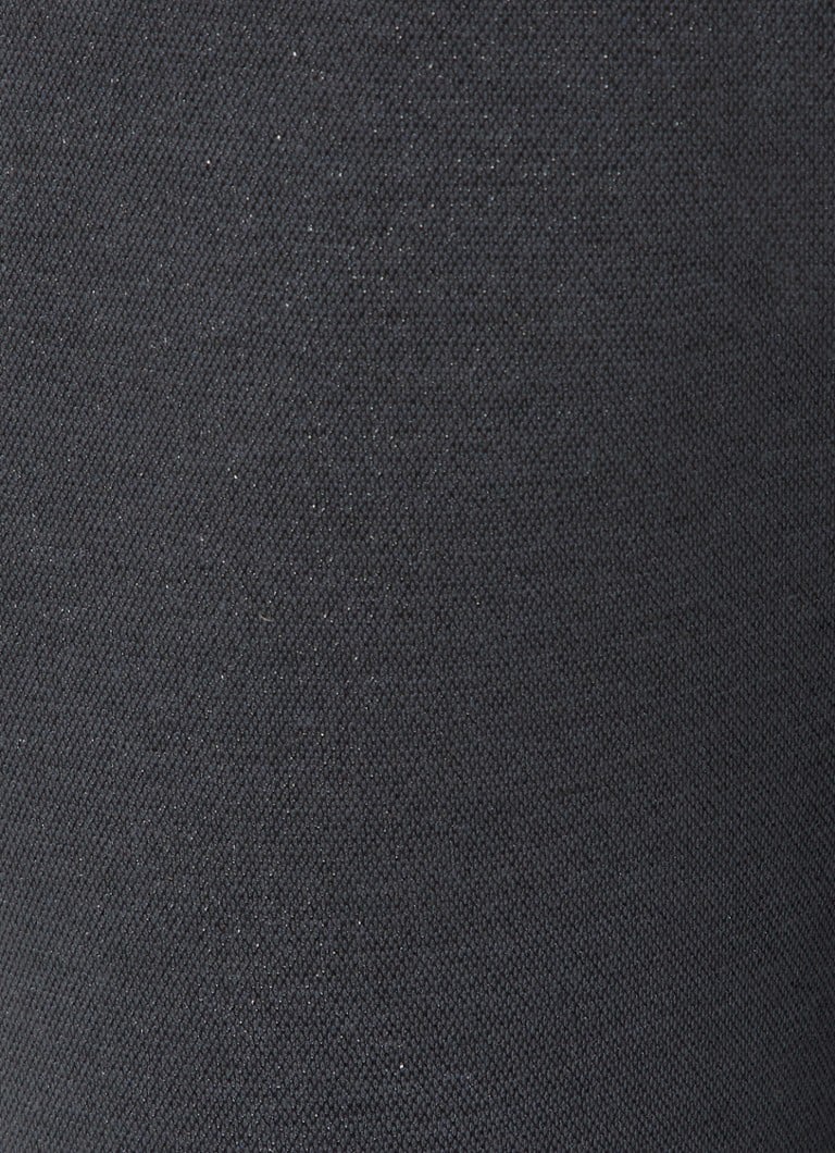 Pantaloni a zampa a vita alta color espresso con inserti in lurex