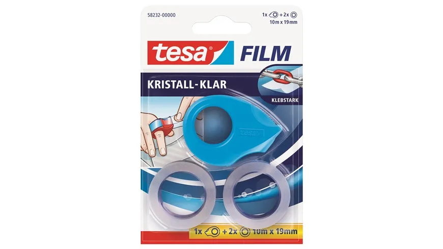 tesafilm® Mini Abroller inkl. 2x tesafilm kristall-klar 10m x 19mm sortiert 10 m transparent