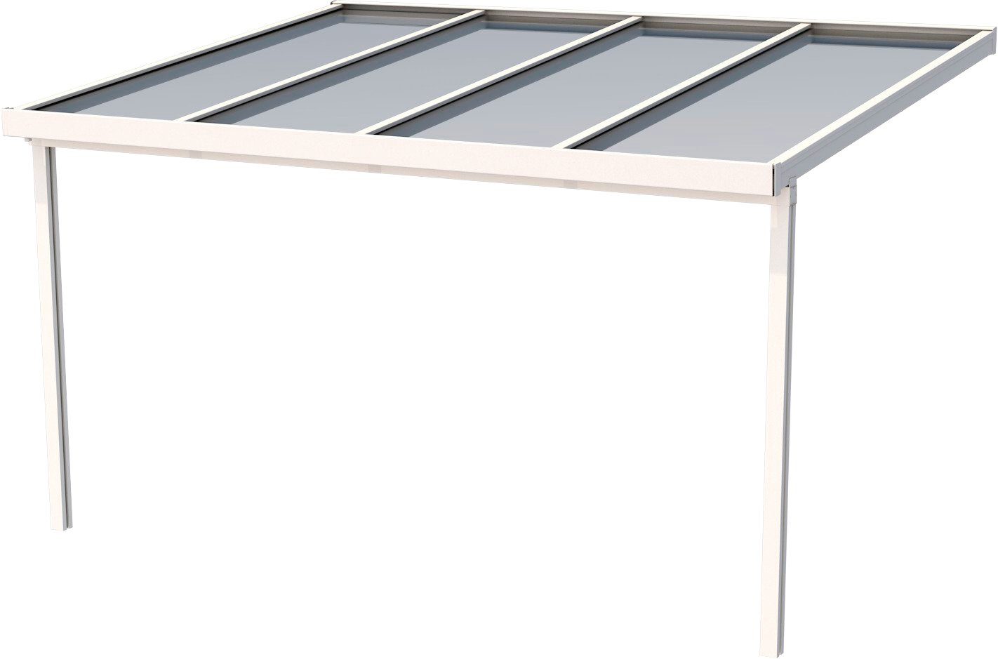 GUTTA Terrassendach Premium, BxT: 410,2x306 cm, Bedachung Doppelstegplatten, BxT: 410x306 cm, Dach Polycarbonat gestreift weiß