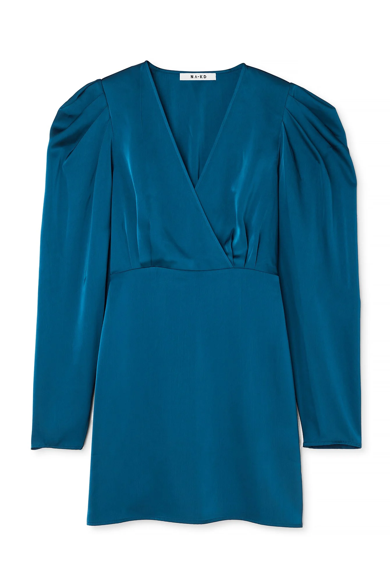 Satin-Minikleid mit gerafften Schultern