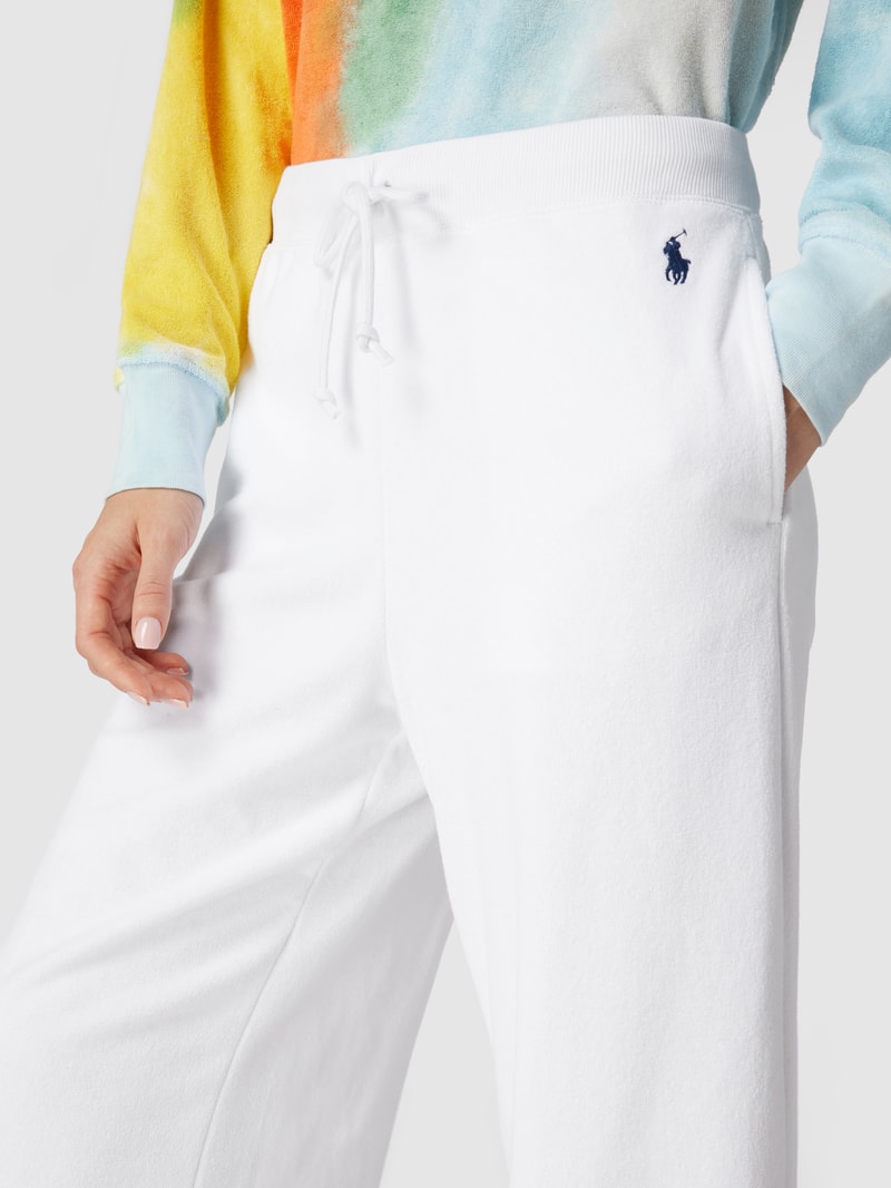 Lounge-Hose mit Label-Stitching in weiß
