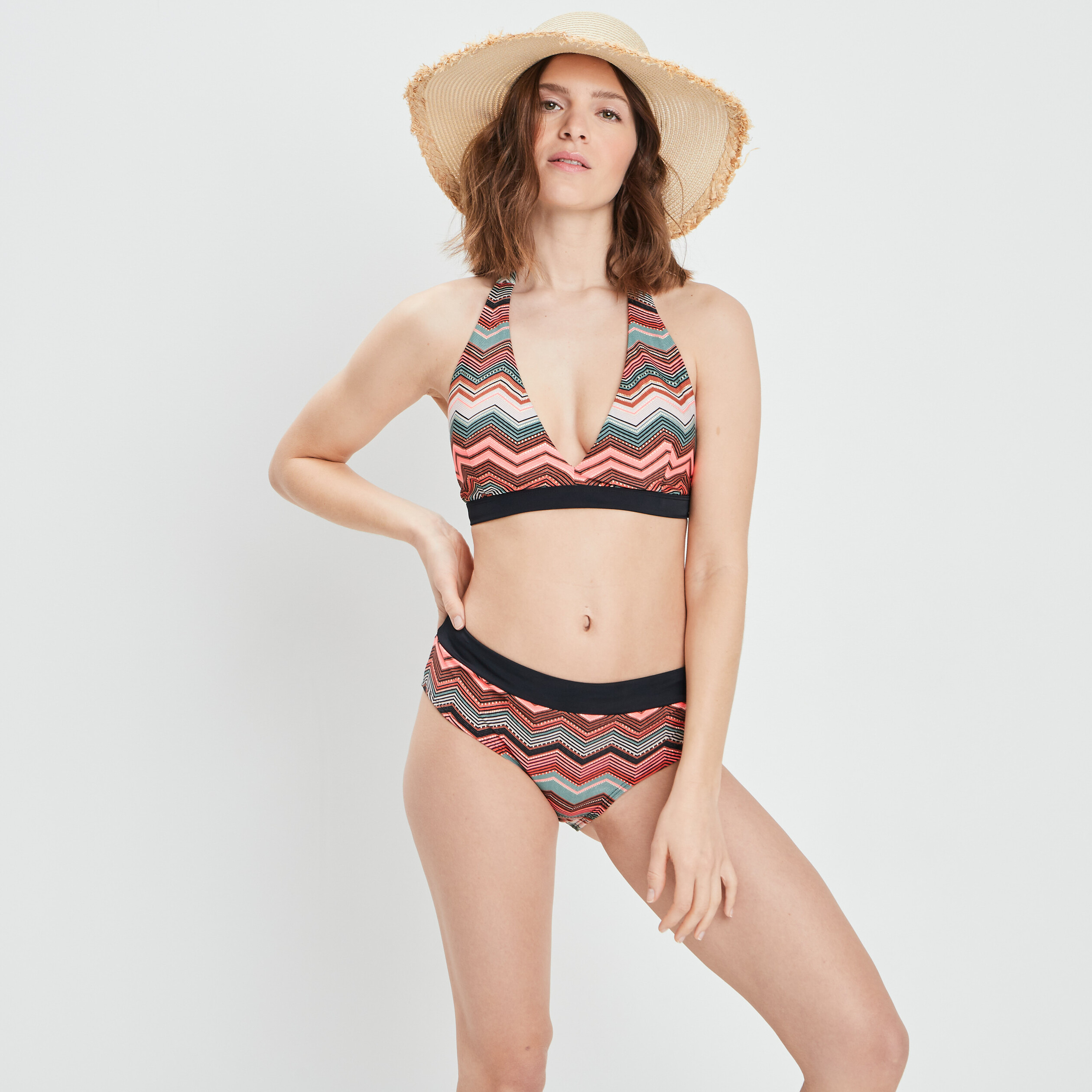 Haut de maillot de bain orange fonce femme | La Halle
