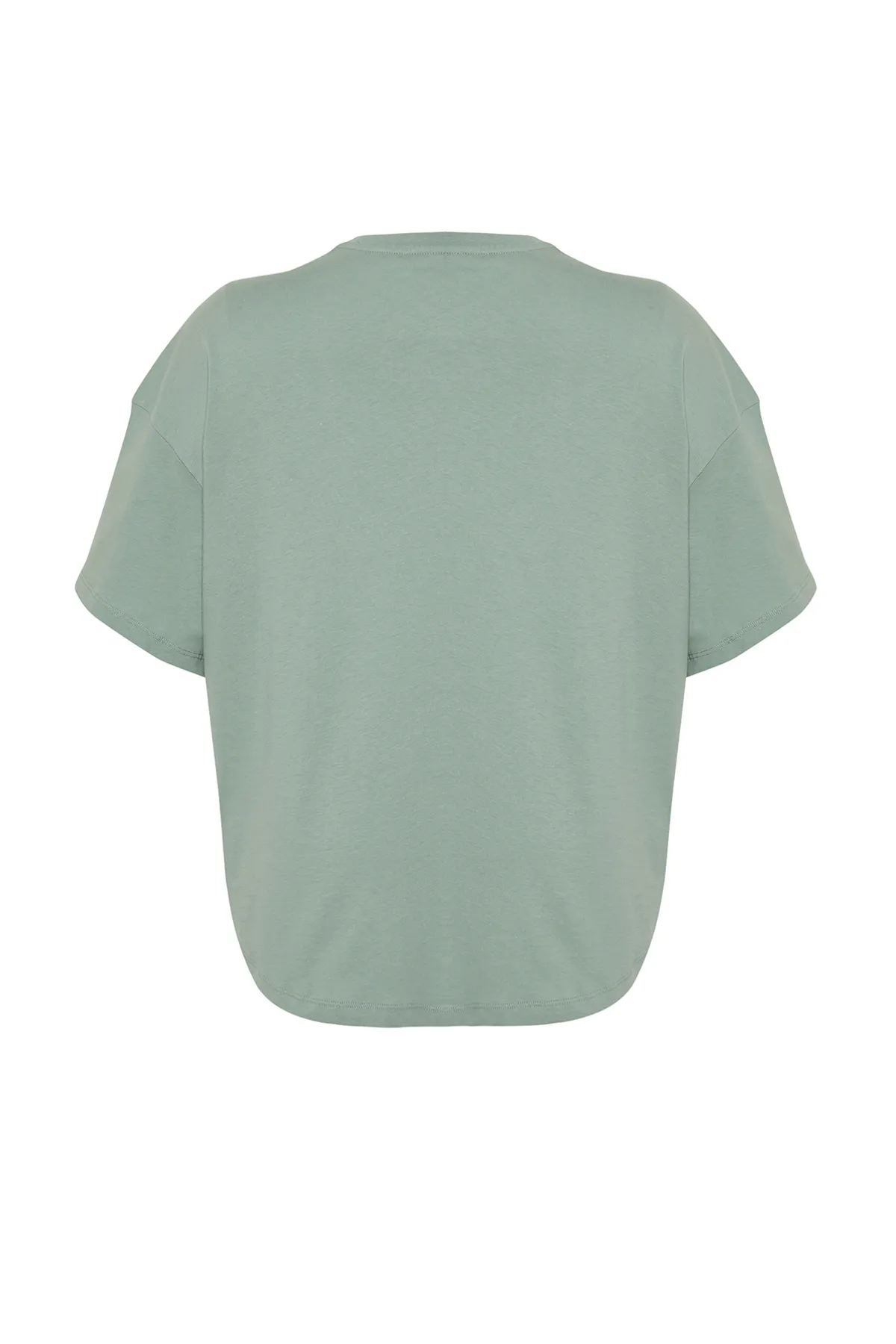 Trendyol Curve  Mintgrünes, übergroßes Strick-T-Shirt aus 100 % Baumwolle, nachhaltiger TBBSS24BF00050