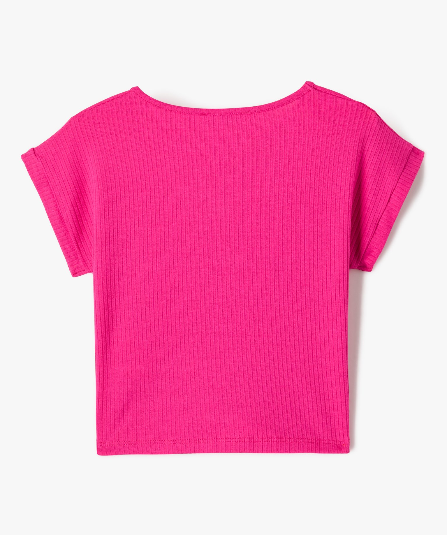 Tee-shirt à manches courtes avec boutons fantaisie et bas n... rose | GEMO