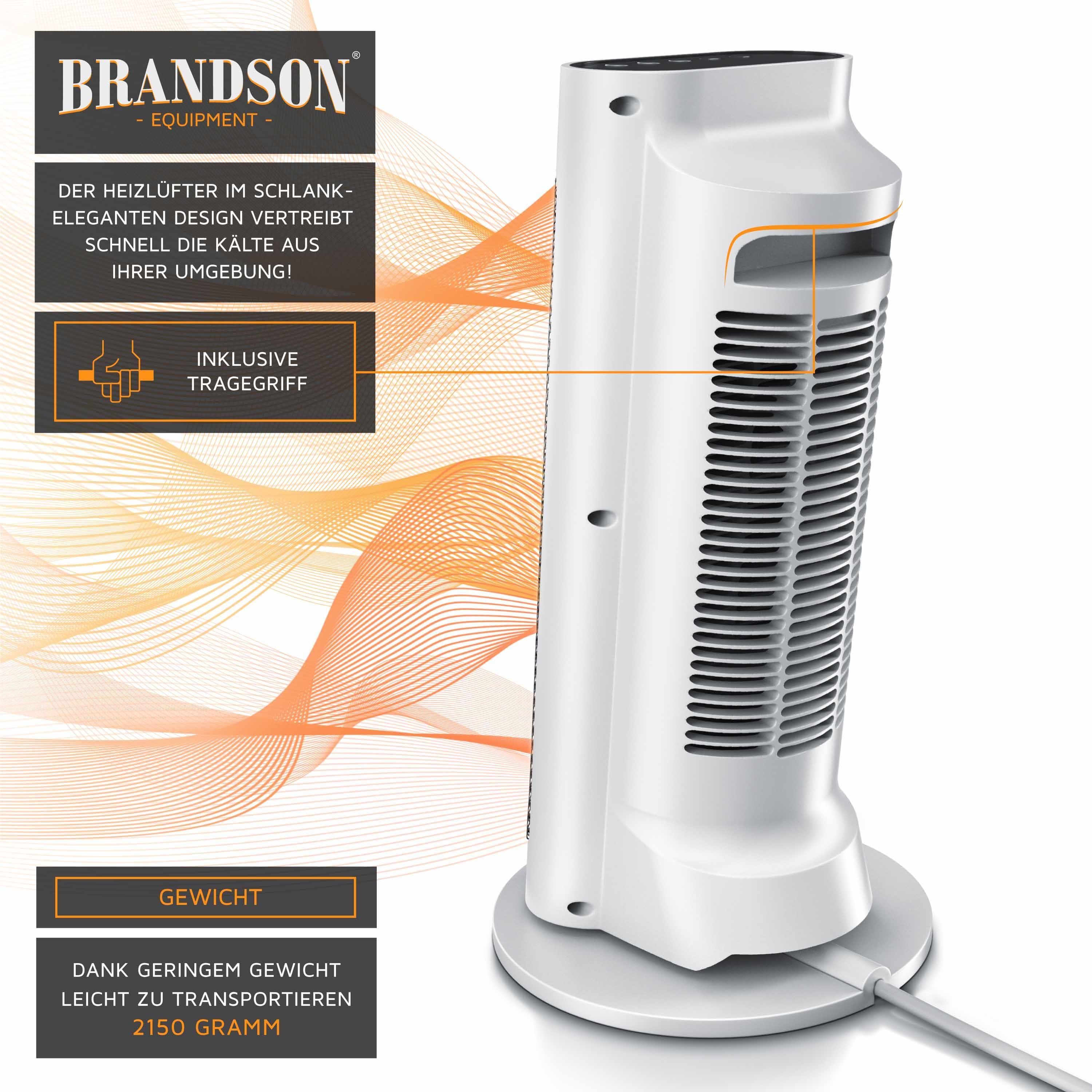 Brandson Keramikheizlüfter, 2000 W, Timer, Fernbedienung, einstellbare Temperatur, Badezimmer Heizung
