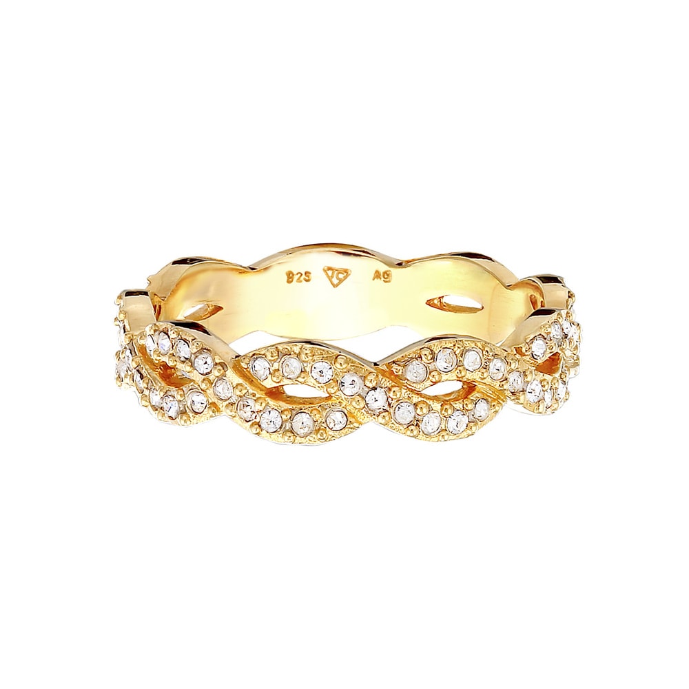 Elli Elli Bague Femmes Infinité Amour étincelant avec cristaux en argent sterling 925 Bague