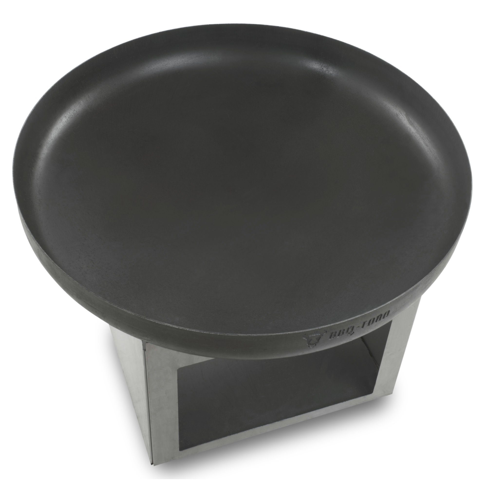 BBQ-Toro Feuerschale Ø 60 cm, Schwarz, Outdoor Feuerstelle mit Holzlagerfach, (Feuerstelle mit Holzlagerfach)