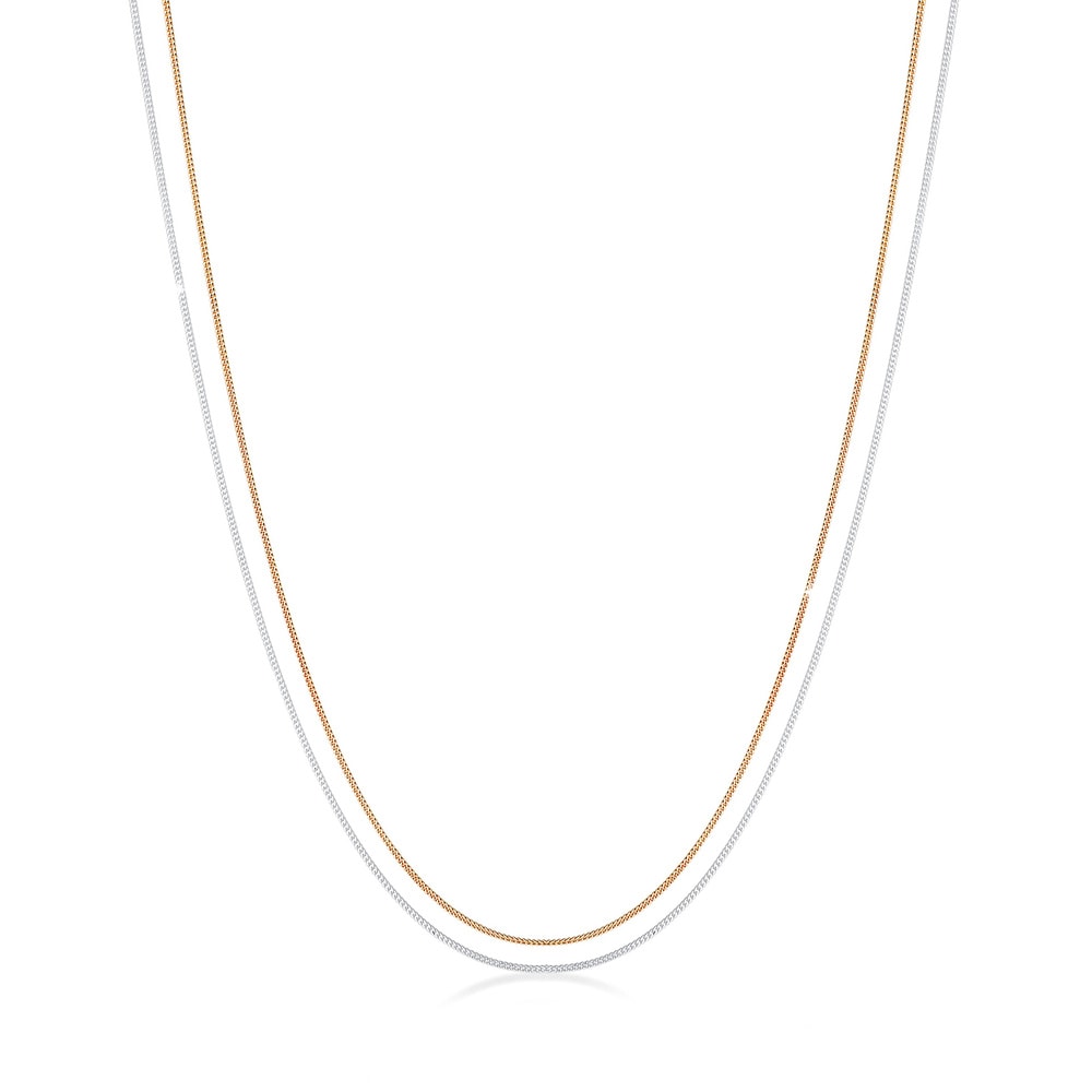 Elli Elli Collier Basic Panzerkette Klassisch 2er Set 925 Silber collier