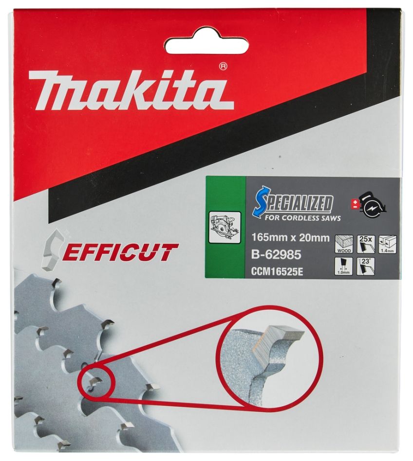 Accessoires Makita B-62985 Lame de scie circulaire spécialisée Makita 165 x 20 x 1,4 mm