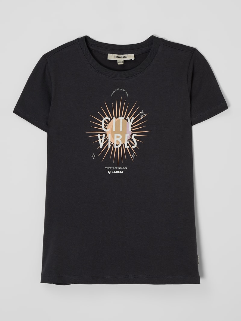 T-Shirt mit Print in dunkelgrau