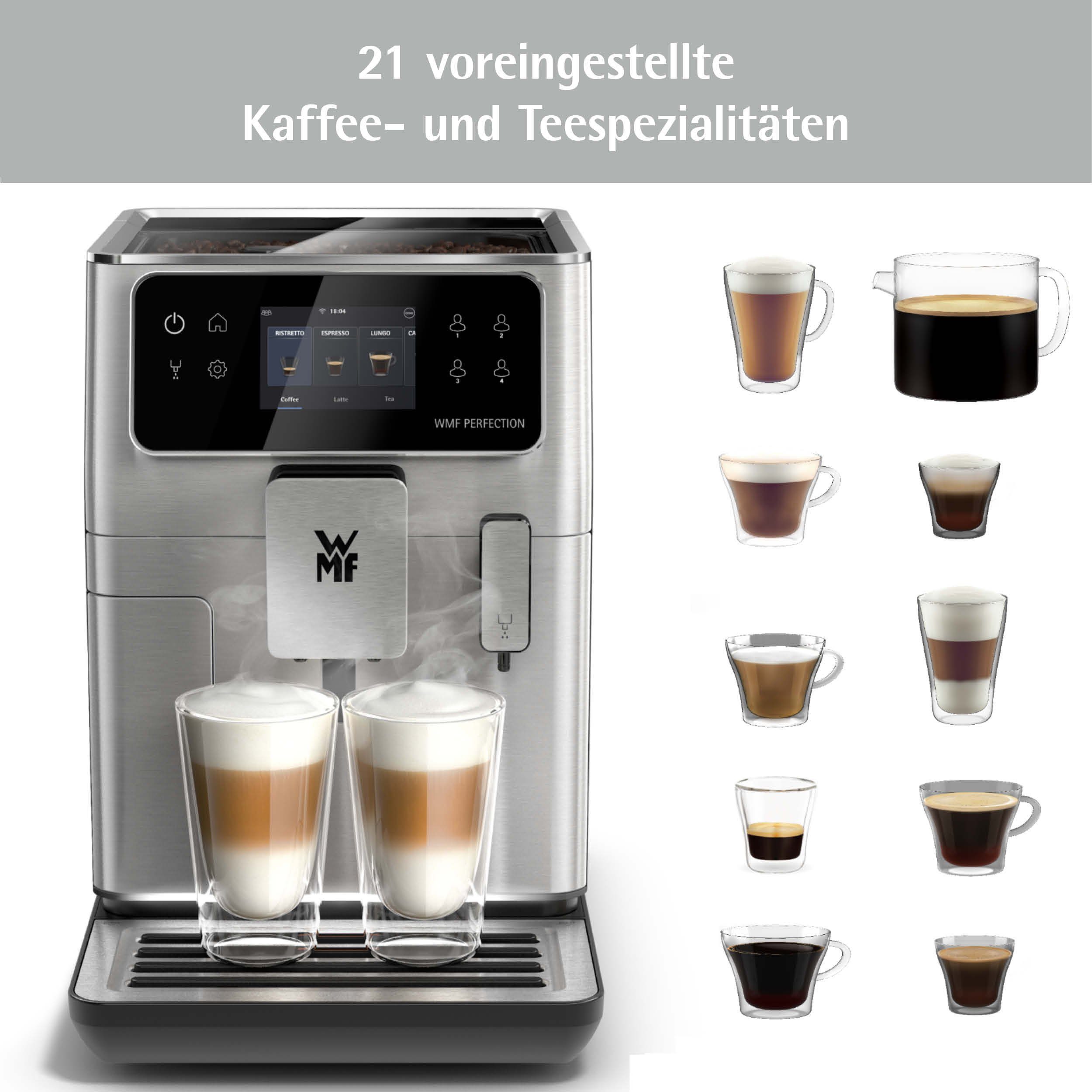 WMF Kaffeevollautomat Perfection 680, (41 x 25 x 37,1 cm, 15 bar, 1550 W) inkl. 0,6l Milchbehälter