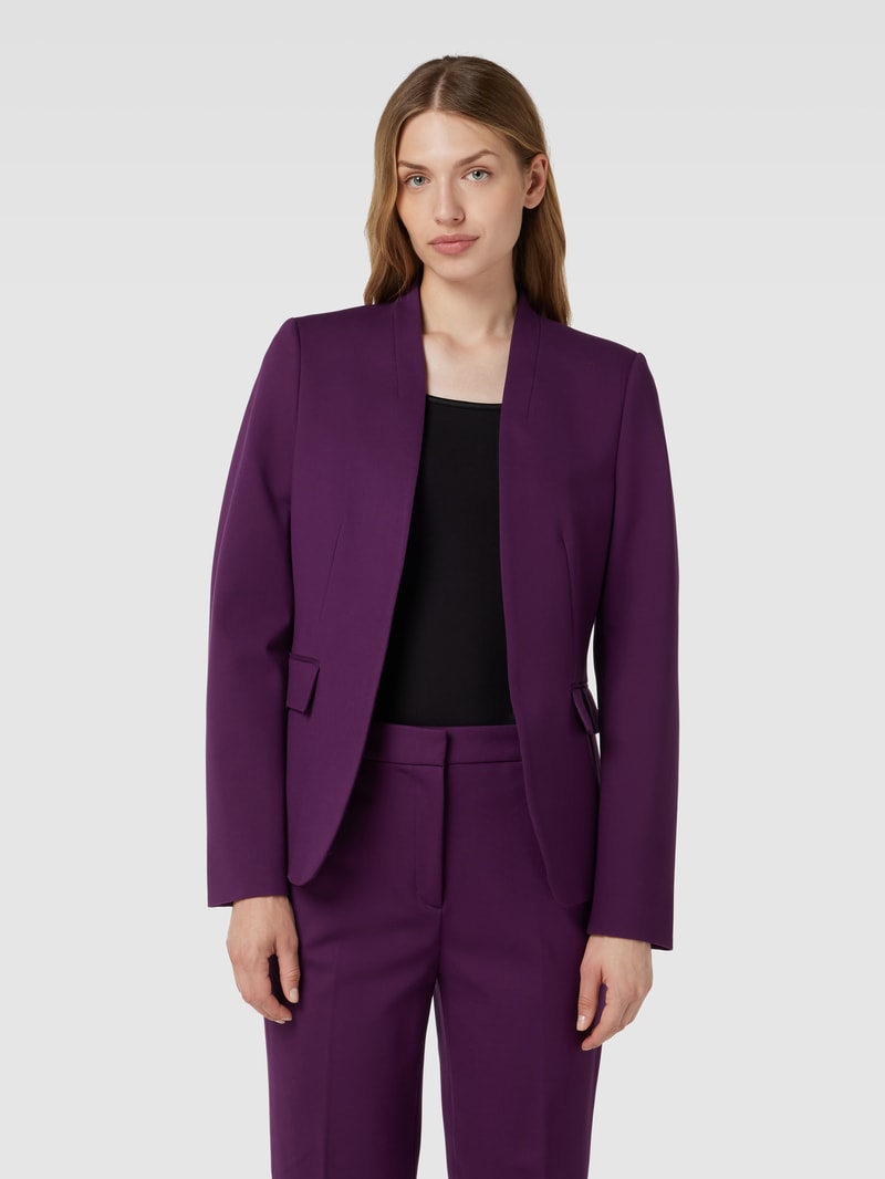 Blazer mit Pattentaschen in aubergine