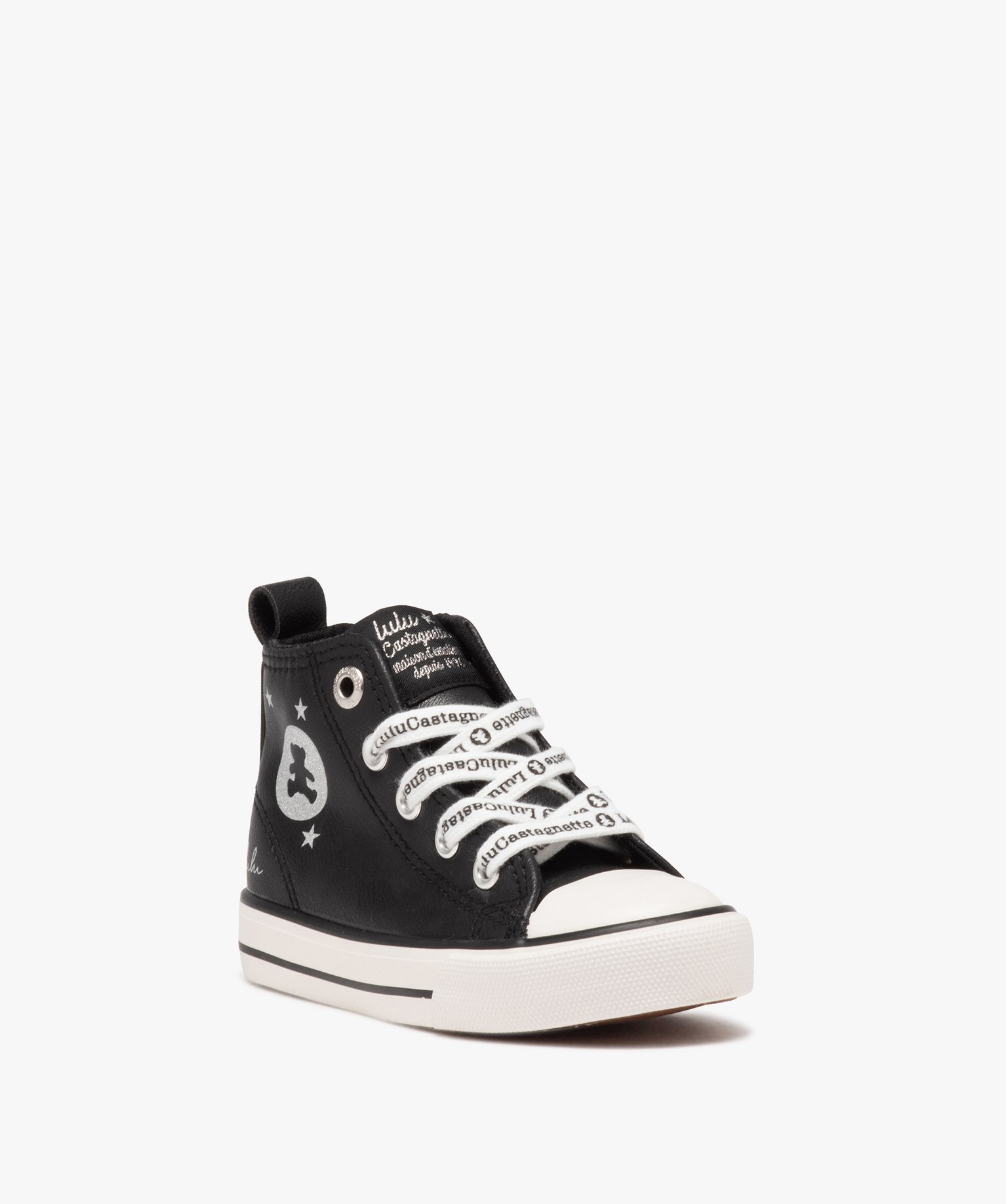 Baskets fille mid-cut unies à zip et à lacets - LuluCastag... noir | GEMO