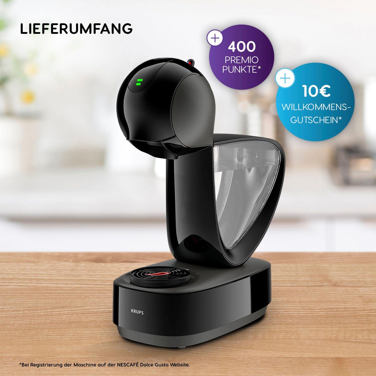 NESCAFÉ® Dolce Gusto® Kapselmaschine KP2708 Infinissima Touch Automatic, inkl. 3 Paketen Dolce Gusto Flat White im Wert von UVP 17,97€