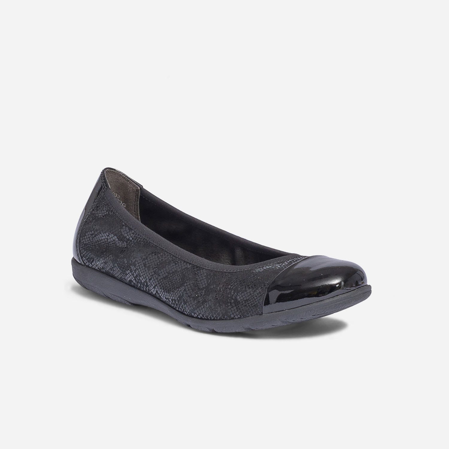 Ballerine CAPRICE noire élastiquée à bout verni