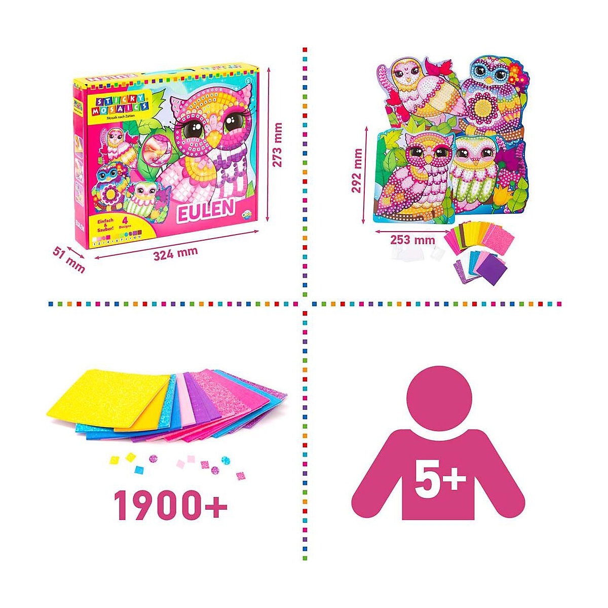 Sticky Mosaics Funkelnde Bilder Eulen