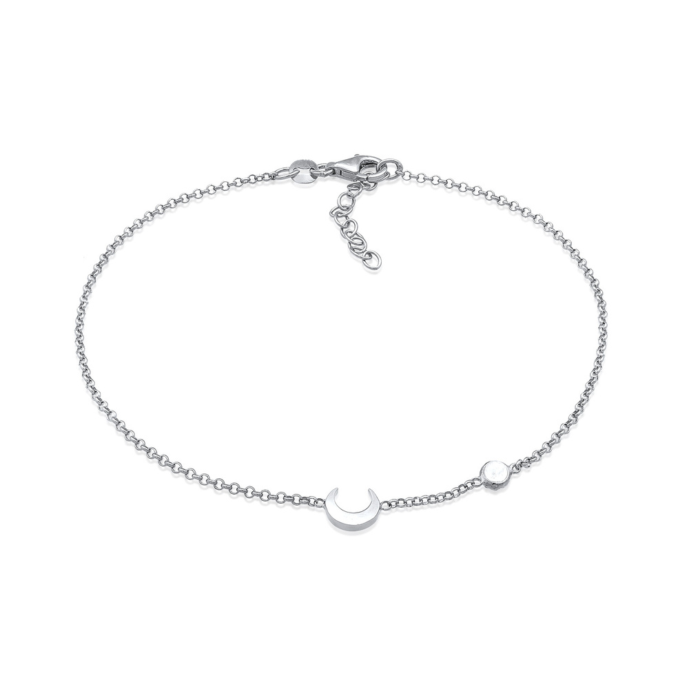 Elli Elli Bracelet de Cheville Femmes Bracelet de Cheville demi-lune Astro avec Pierre Bijoux