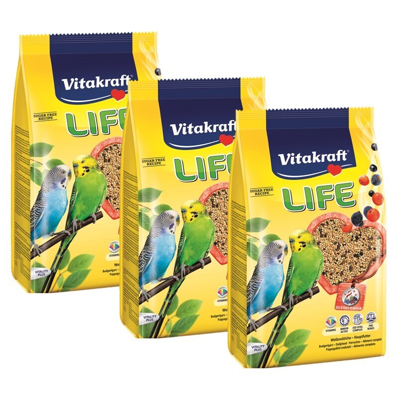 Vitakraft Hauptfutter Vitakraft Life Power of Nature Sittiche 3x800 g