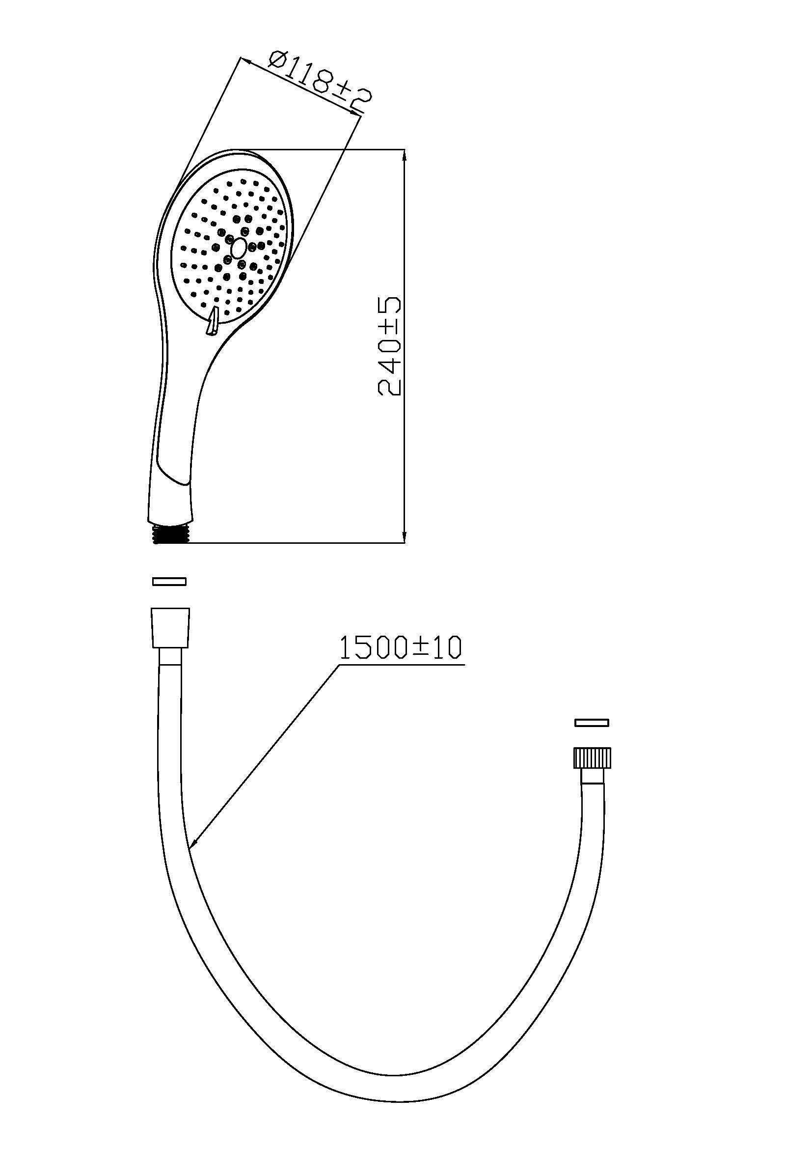 Schütte Handbrause BROADWAY, (Set), Duschkopf mit Schlauch, Brausekopf mit 5 Funktionen, Chrom/Weiß