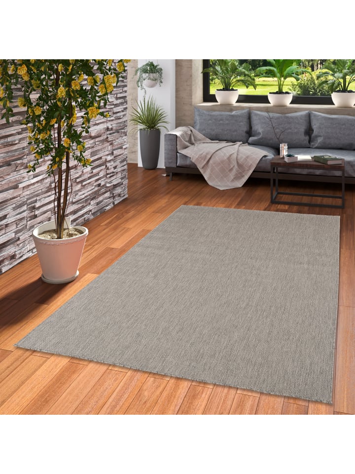Pergamon In & Outdoor Teppich Flachgewebe Valencia Mix in Antraciet günstig kaufen
