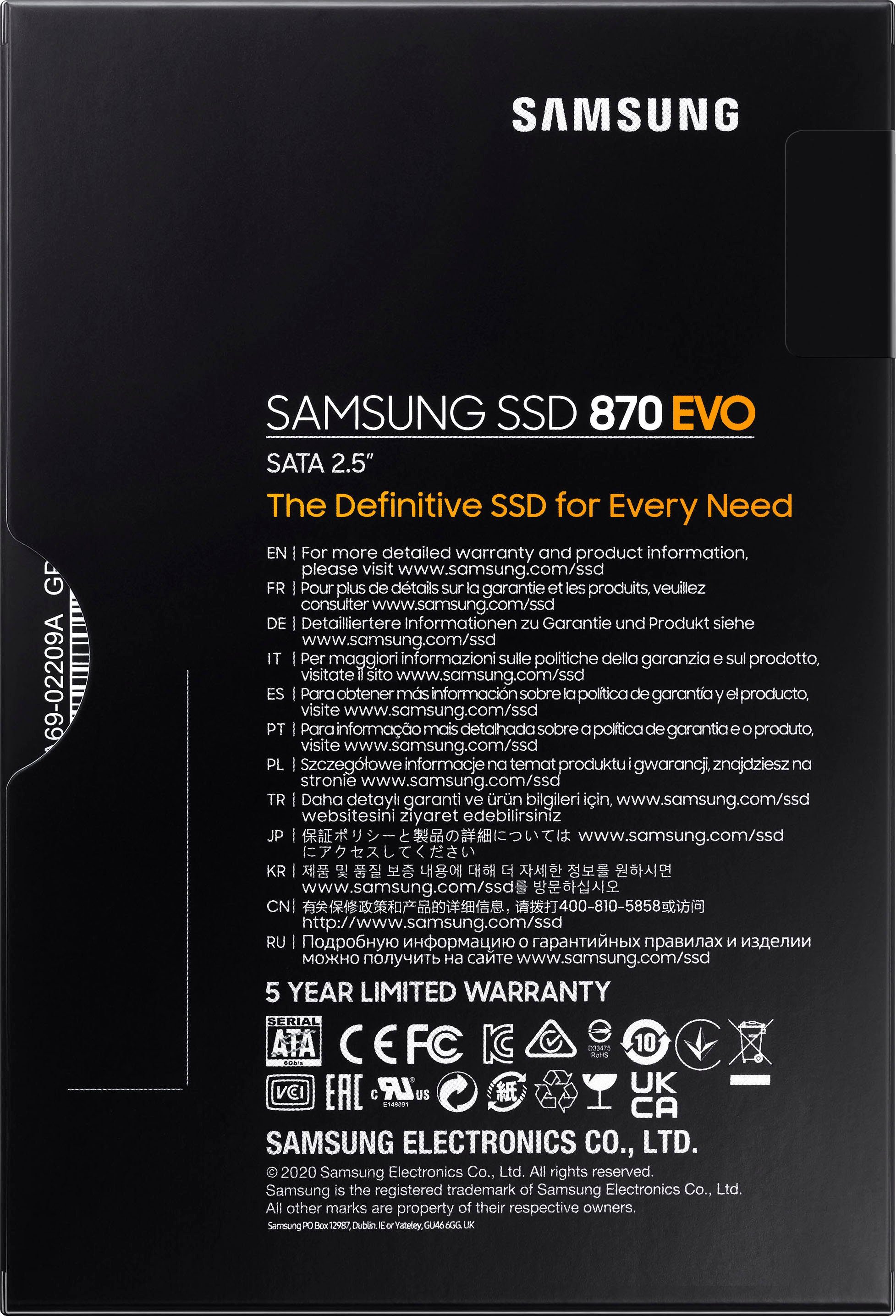 Samsung 870 EVO interne SSD (500 GB) 2,5