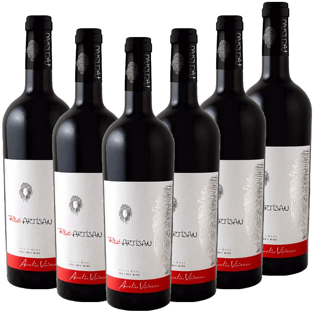 Domeniile Sahateni ARTISAN Red Artisan Cuvee Merlot- Schwarze Mädchentraube (Feteasca Neagra) - Cabernet Sauvignon DOC - 6er Karton